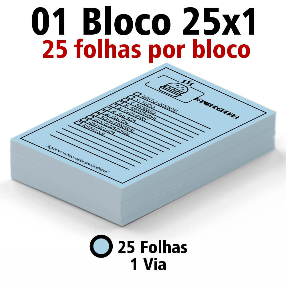 BLOCOS, COMANDAS, RECEITUÁRIOS E TALÕES